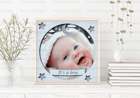 Baby Shower Shadow Box Svg, Baby Frame for 3D SVG Projects