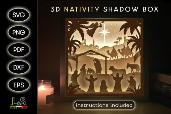 Christmas Nativity Shadow Box Svg: 3D SVG Review