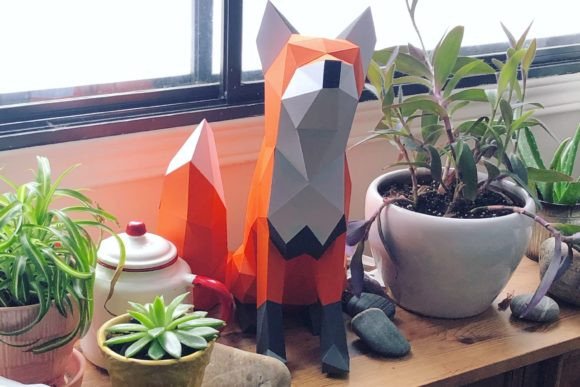 Fox Teen Paper Sculpture: A 3D SVG Animals Review for Branding