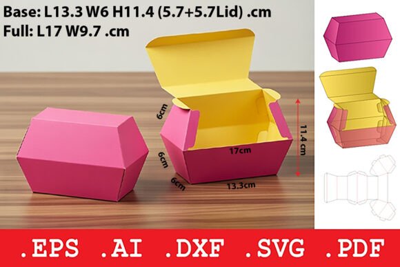 Hexagon Clamshell Gift Box: 3D SVG Objects for Branding
