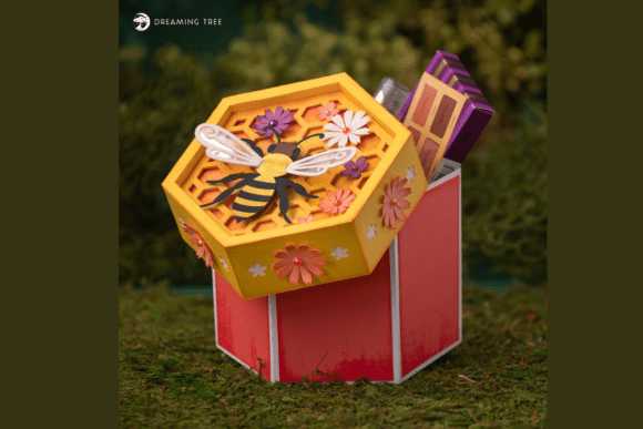 Honeycomb Gift Box SVG: 3D Centerpieces