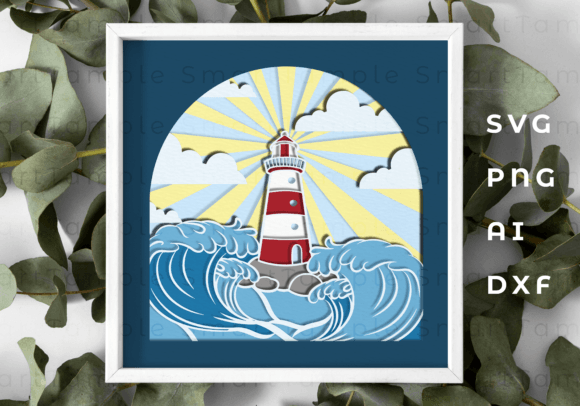 Lighthouse Ocean Waves 3D SVG Shadow Box Review