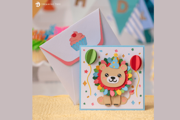 Little Lion Pop Up Card SVG: 3D & Pop-Up Cards