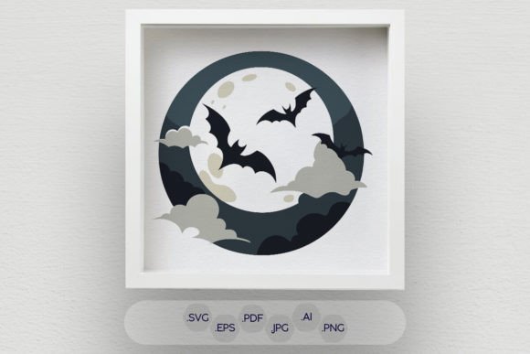 Multi-Layered Bat SVG, Spooky Halloween for 3D SVG and Shadow Boxes