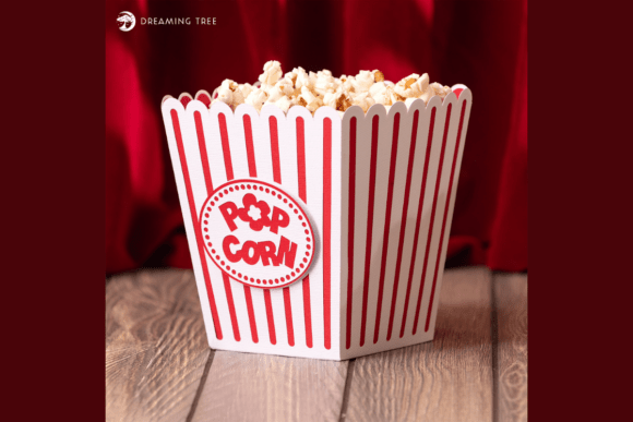 Popcorn Bucket 3D SVG for Objects Design