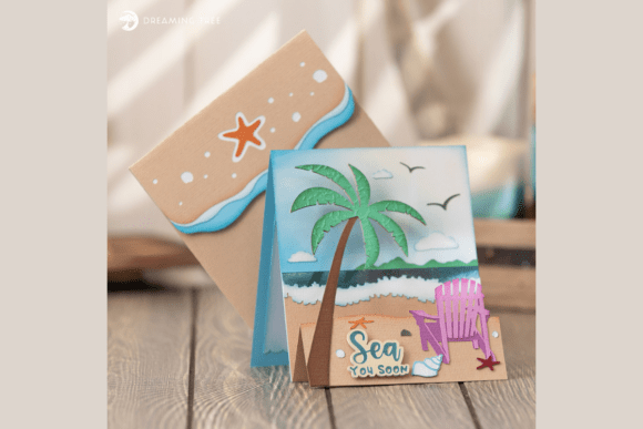 Seashore Double Easel Card SVG Review for 3D Greeting Cards