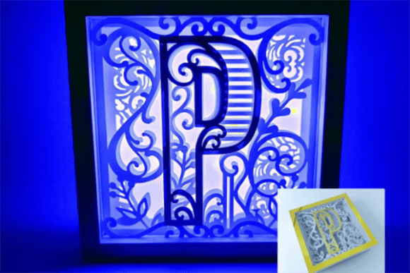 Shadow Box Alphabet Letter P SVG File: A 3D SVG Review for Shadow Boxes