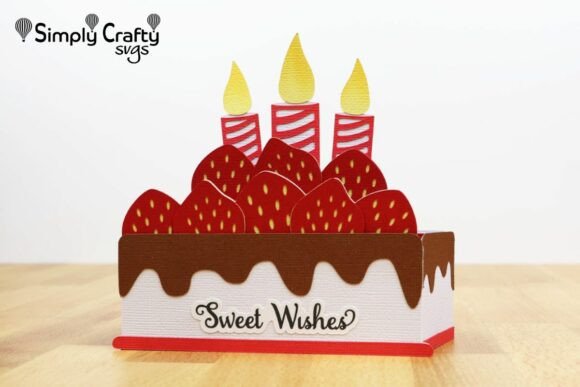 Strawberry Cake Card SVG: 3D Birthday Review