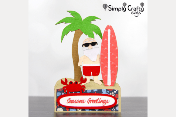 Surfing Santa Card SVG Review for Real Embroidery