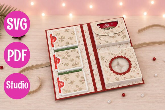 Tea and Candle Folder Box: 3D SVG for Holidays